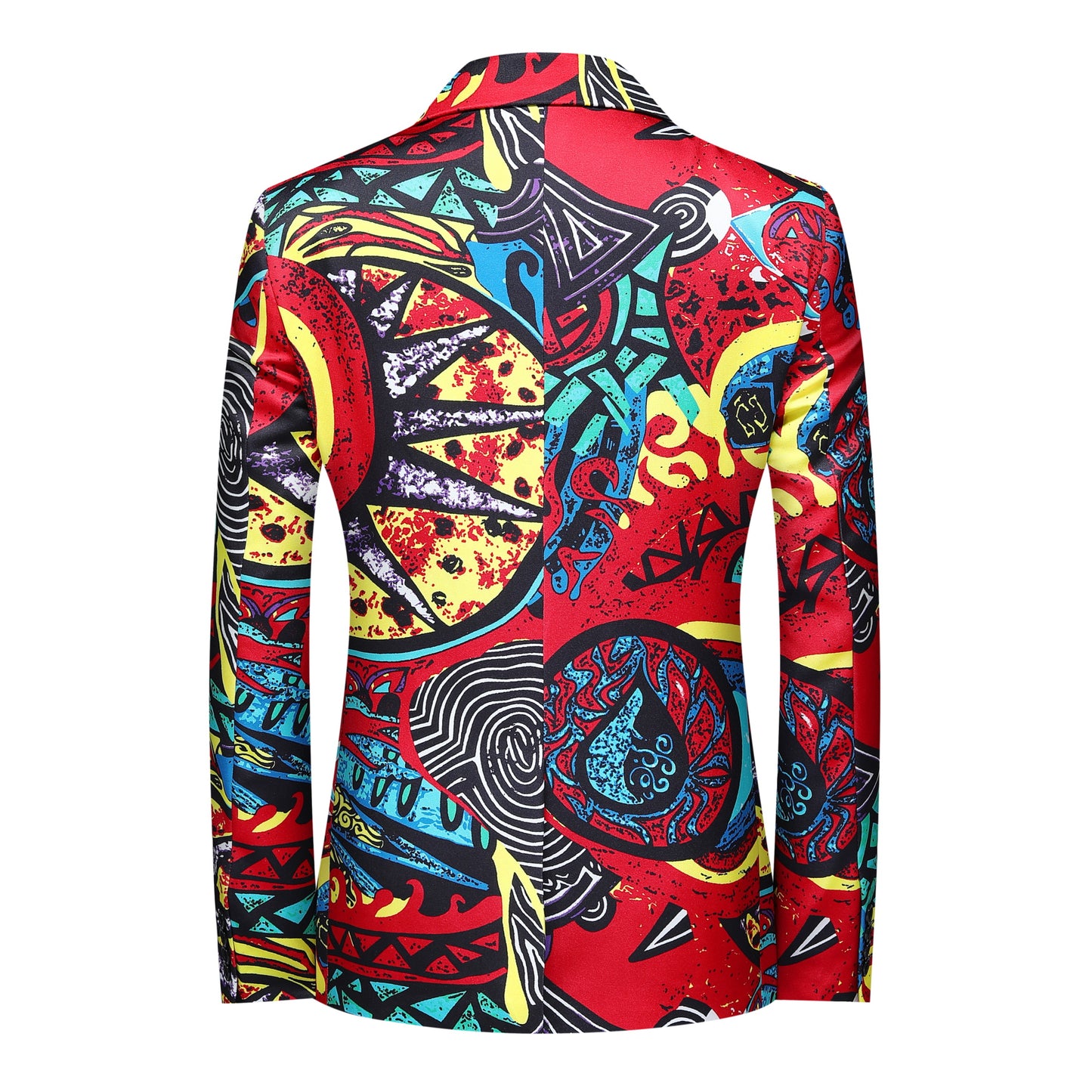 Cloudstyle Mens 2 Piece Print Suit Floral Party Dress Jacket Slim 2 Button Blazer Pants