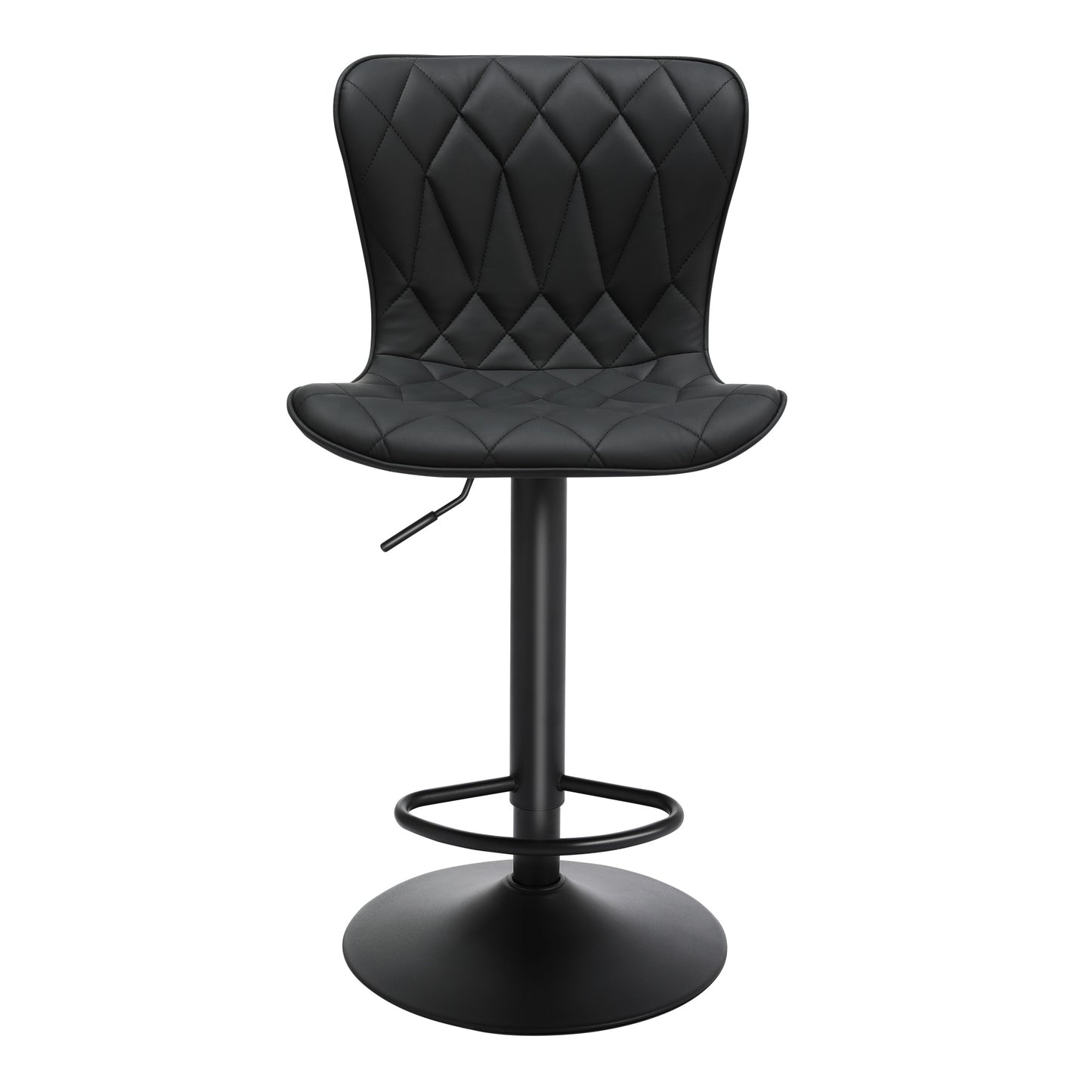 Banco de Bar Ajustável em Pele de Gato com Diamond Quilted*2  HOMEMIYN (53x46x113 cm  - preto)
