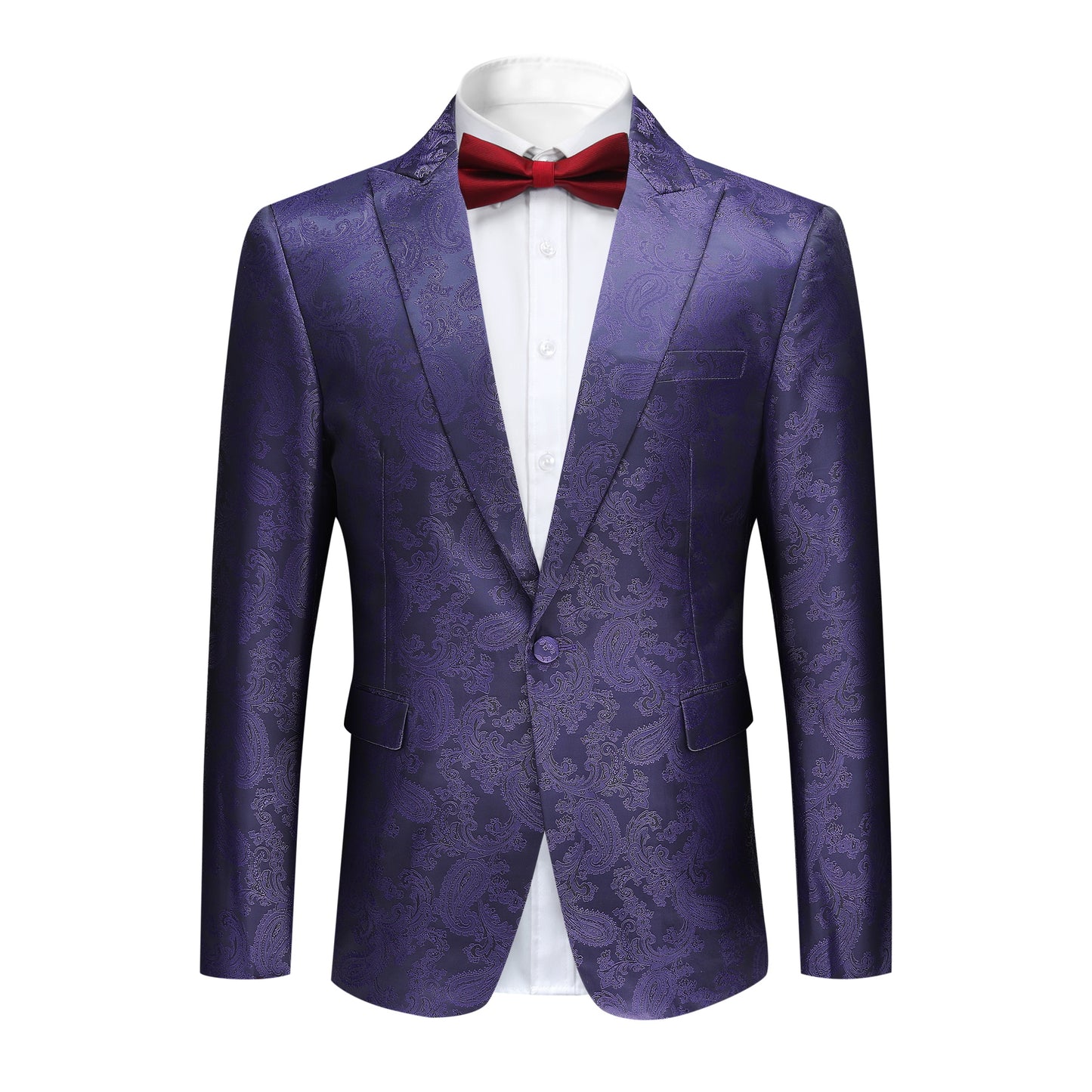 Cloudstyle Mens 2 Piece Paisley Dress Suit One Button Party Wedding Blazer Pants Sets
