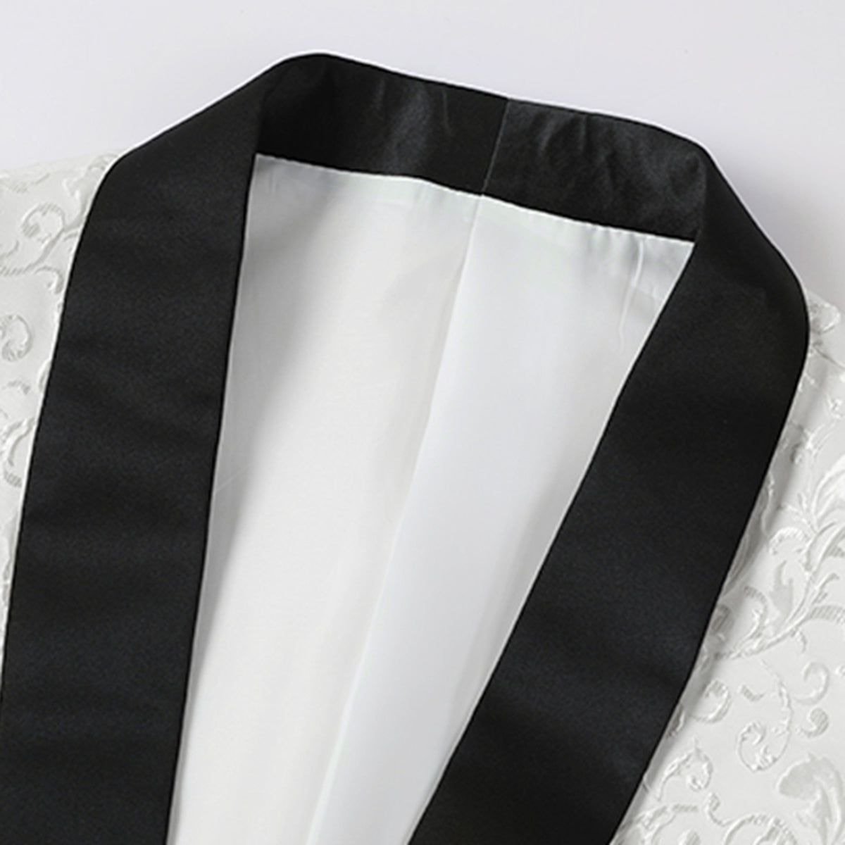 Cloudstyle Mens Floral Jacquard Dress Suit Jacket one Button Print Tux Blazer Sport White Coat