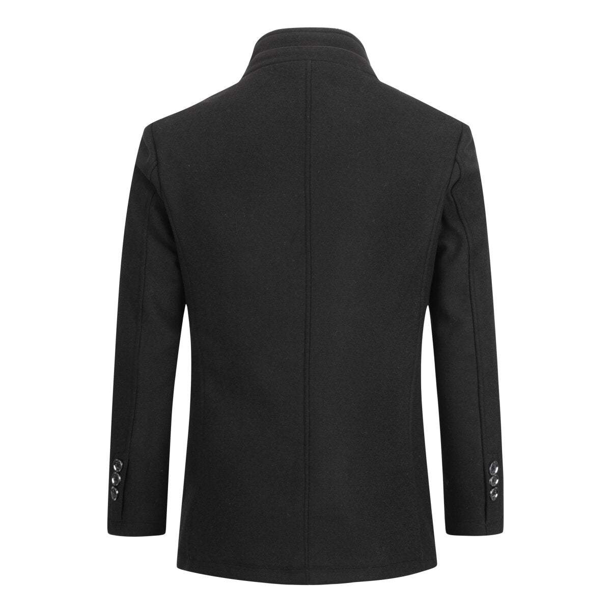 YFFUSHI Mens Casual Stand Collar Thickened Warm Wool Coat With Vest