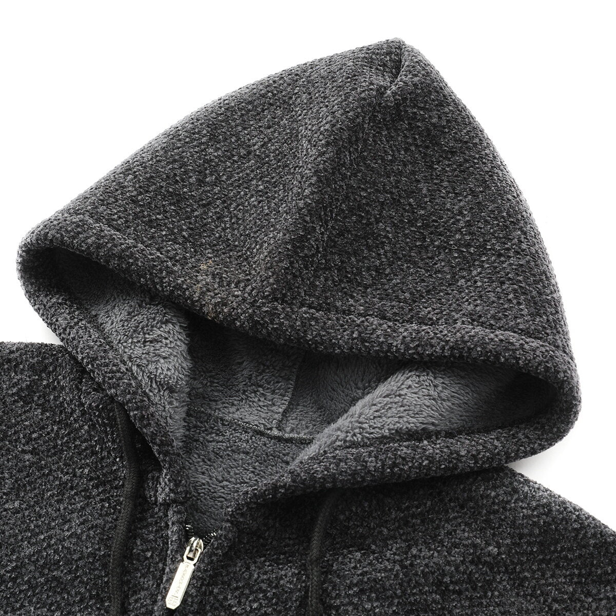 YFFUSHI Mens Hooded Plush Long Cardigan