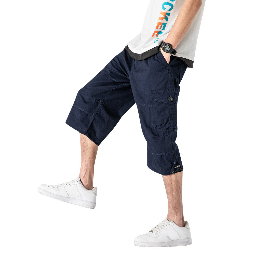 YFFUSHI Mens Casual Multi-pocket 3/4 Capri Pants