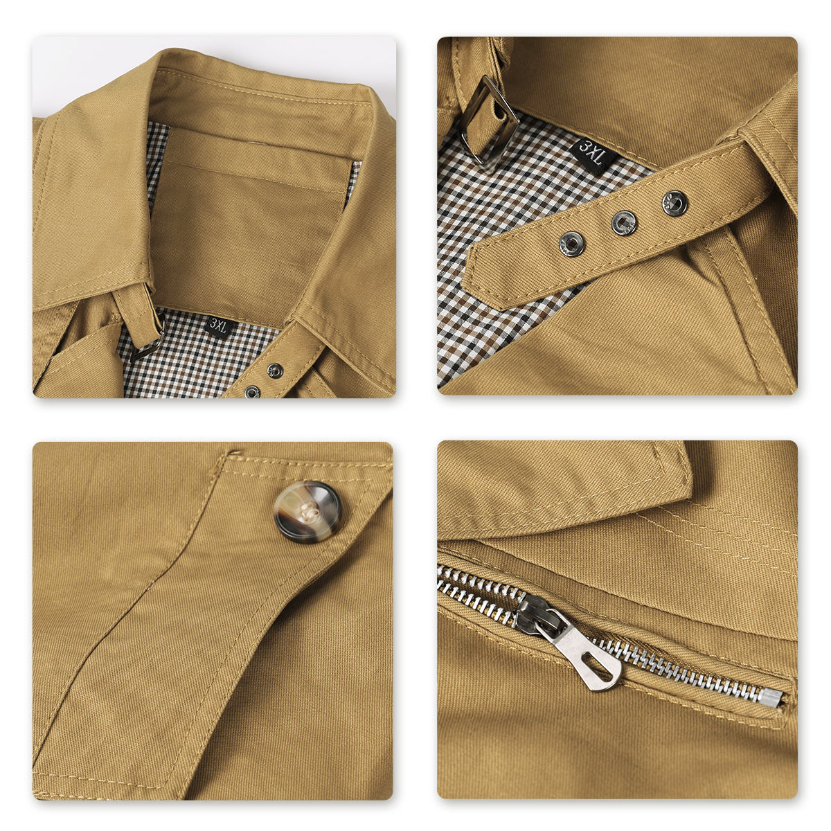 Mens Single Breasted Windproof Overcoat Long Style Jacket