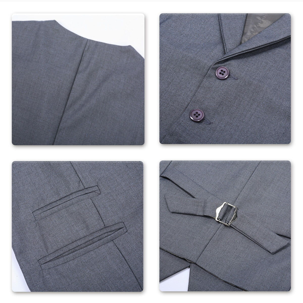 YOUTHUP Mens Business Slim Fit Notched Lapel Suit Vest