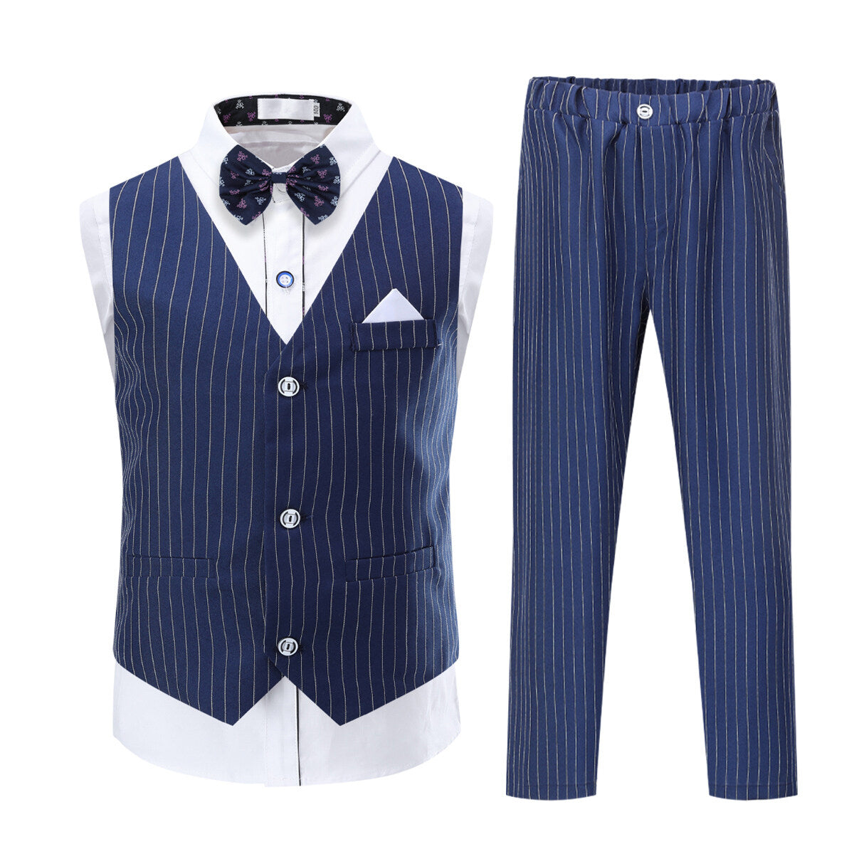 YFFUSHI Boys Stripe 2Pcs Set Formal Dress Suits Wedding Outfit Dresswear