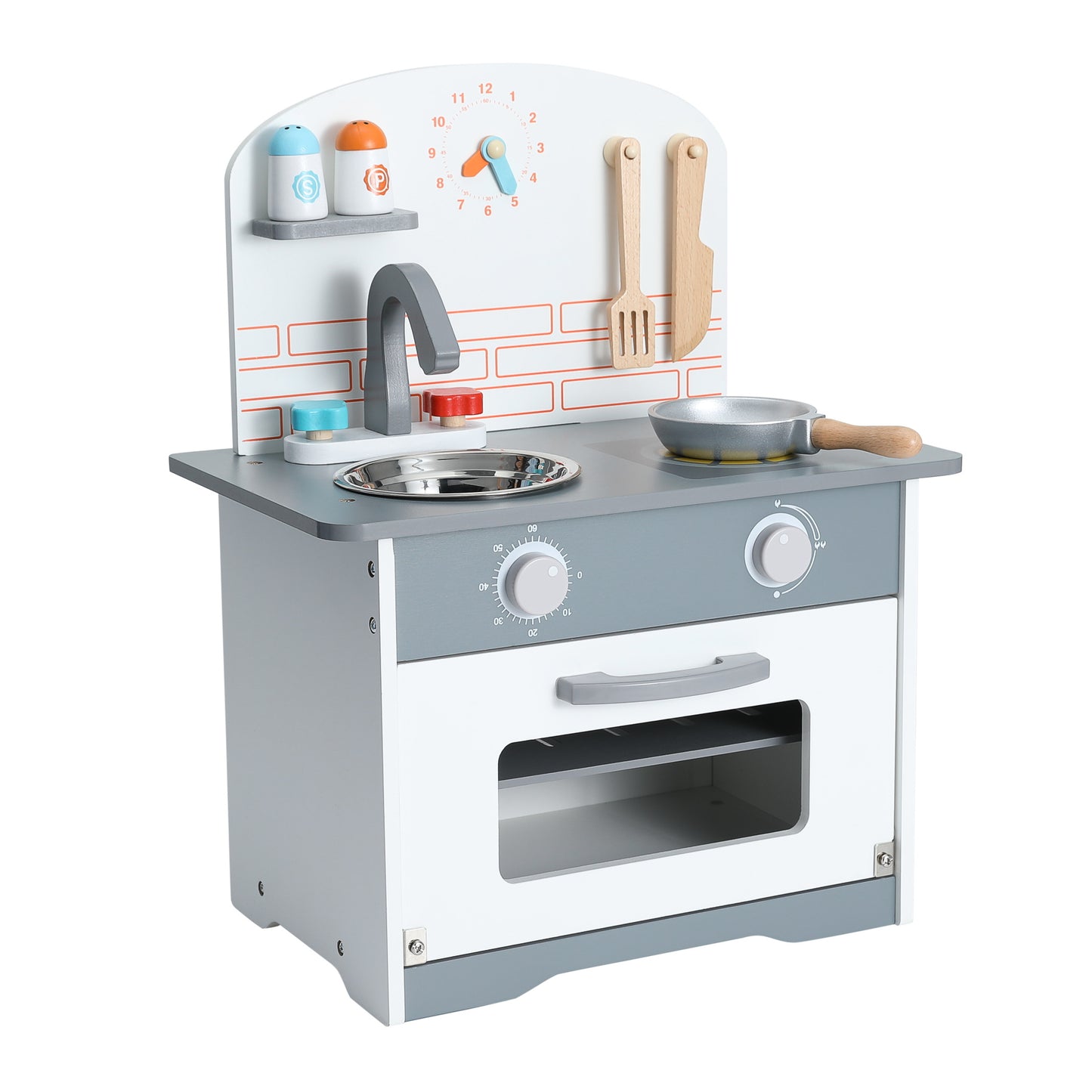 Conjunto de cozinha de canto infantil de brinquedo de madeira HOMEMIYN