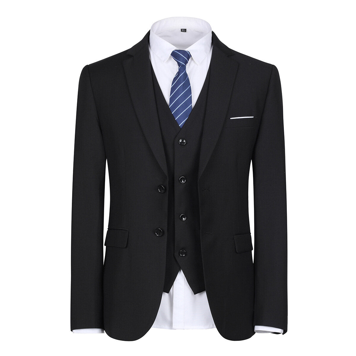 YFFUSHI Mens Classic 3 Piece 2 Button Solid Color Slim Business Suit Set