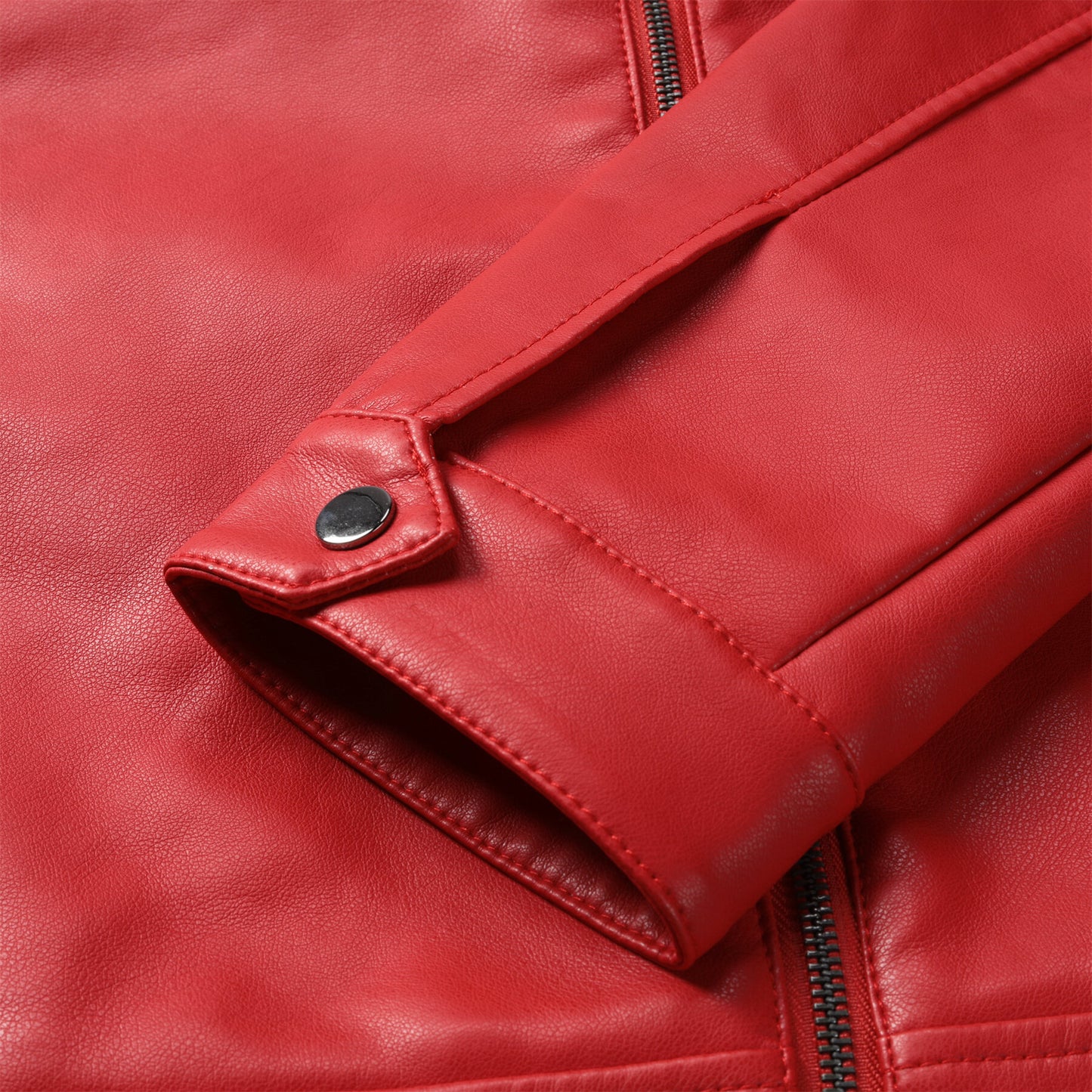 YOUTHUP Mens Simple Daily Workwear Motorcycle Leather Jacket