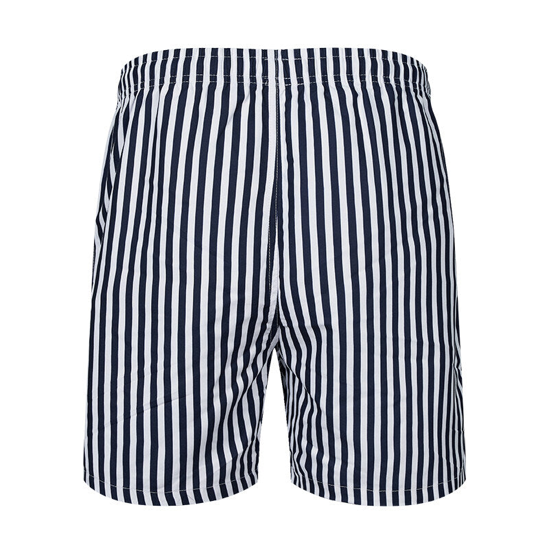 YFFUSHI Mens Summer Swim Breathable Mesh Lining Striped Beach Shorts