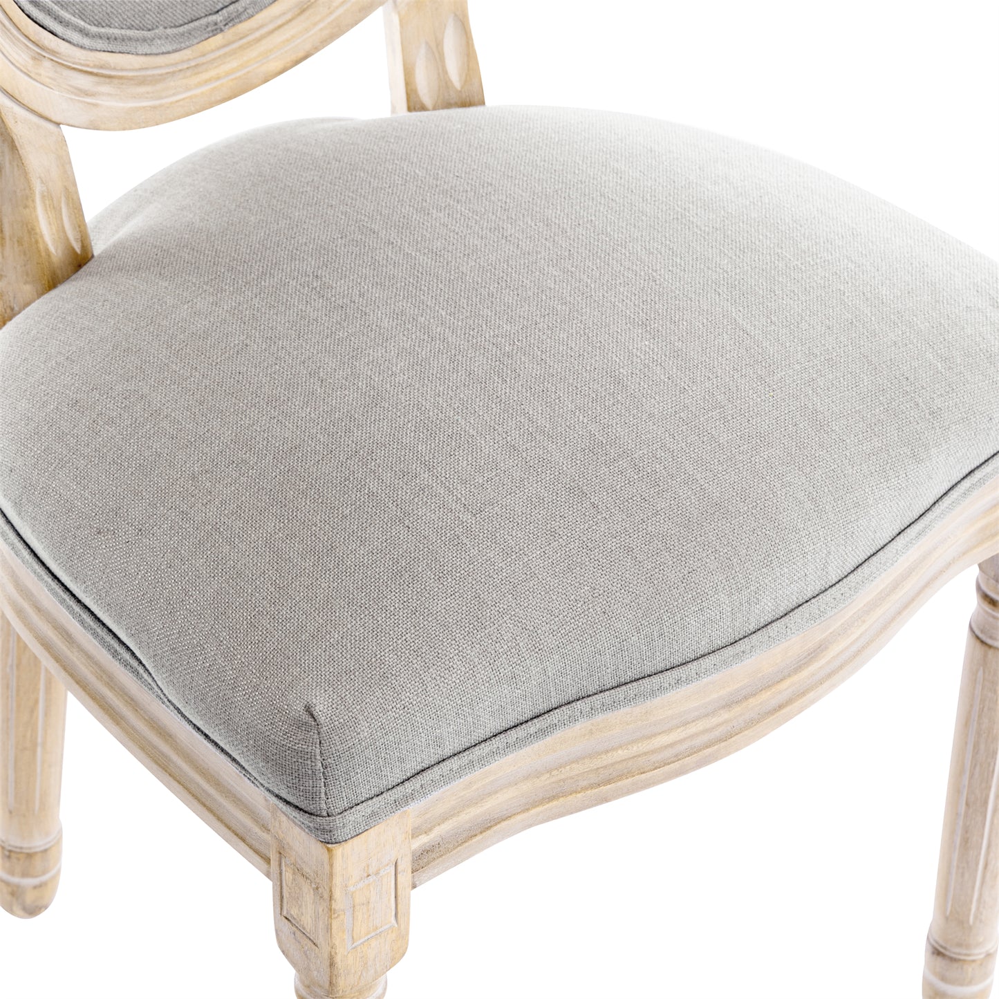 Conjunto de 2 Cadeiras de Jantar HomeMiYN Francesas Barrocas (50x60x94cm - Estofada/Madeira Maciça - Cinza)