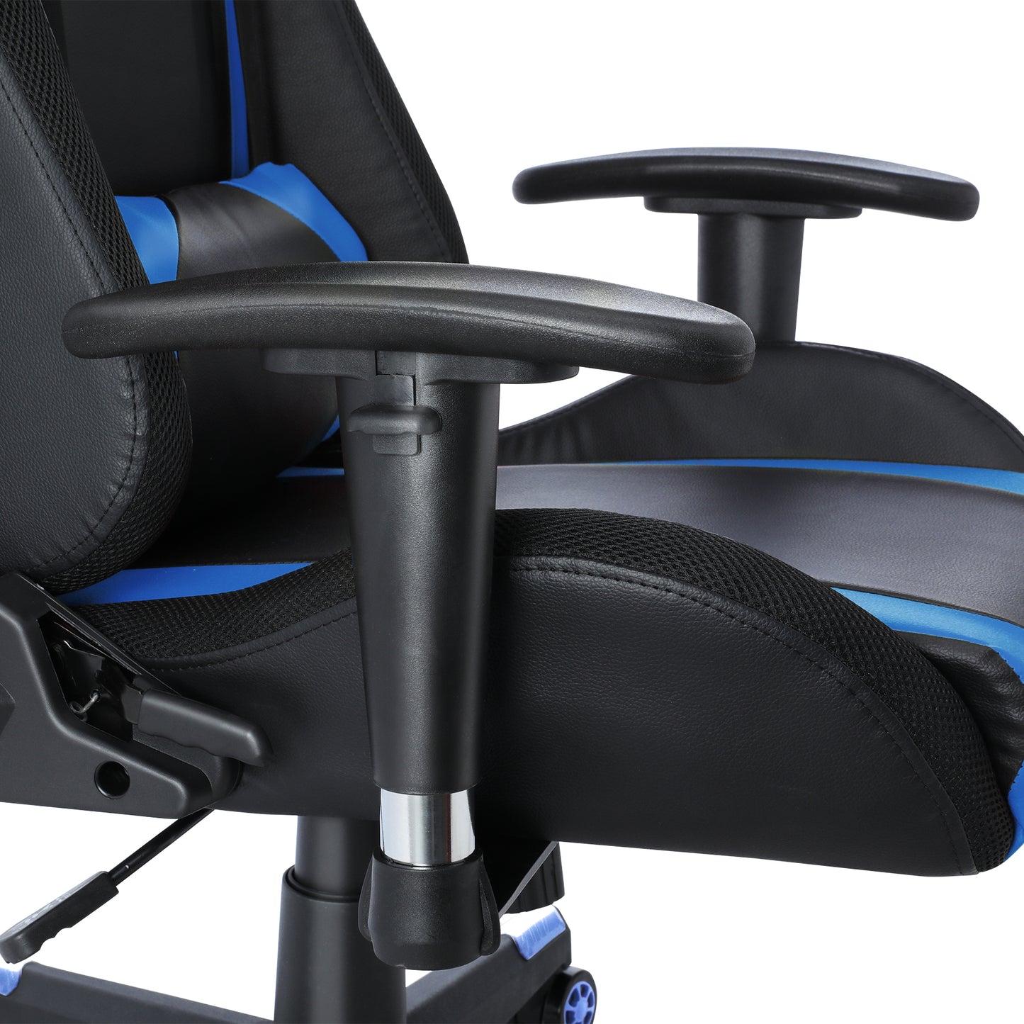 Gaming-Stuhl mit RGB-LED-Beleuchtung und integrierten Lautsprechern – Rennsport-Design – PC-Gamingstuhl aus PU-Leder