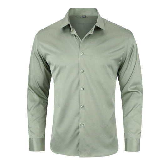 YFFUSHI Mens Business Solid Color Slim Fit Classic Suit Shirt