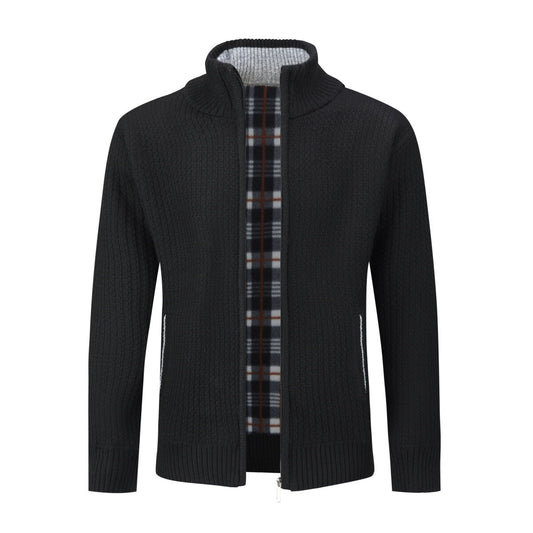 YOUTHUP Mens Slim Fit Solid Color Knit Cardigan