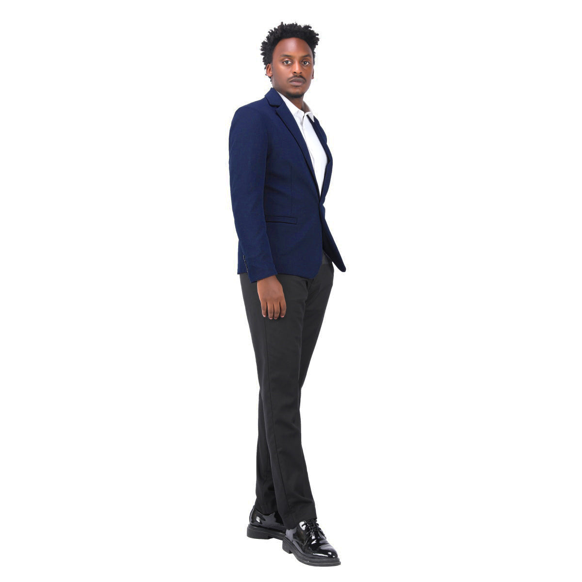 Cloudstyle Men's Suit Jacket One Button Slim Fit  Business Daily Black Blazer
