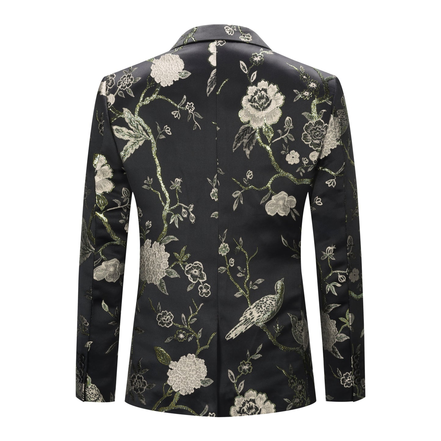 Cloudstyle Men's Embroidery Tux Dress Suit Jacket Formal Print Prom Blazer Dinner Sport Black Coat