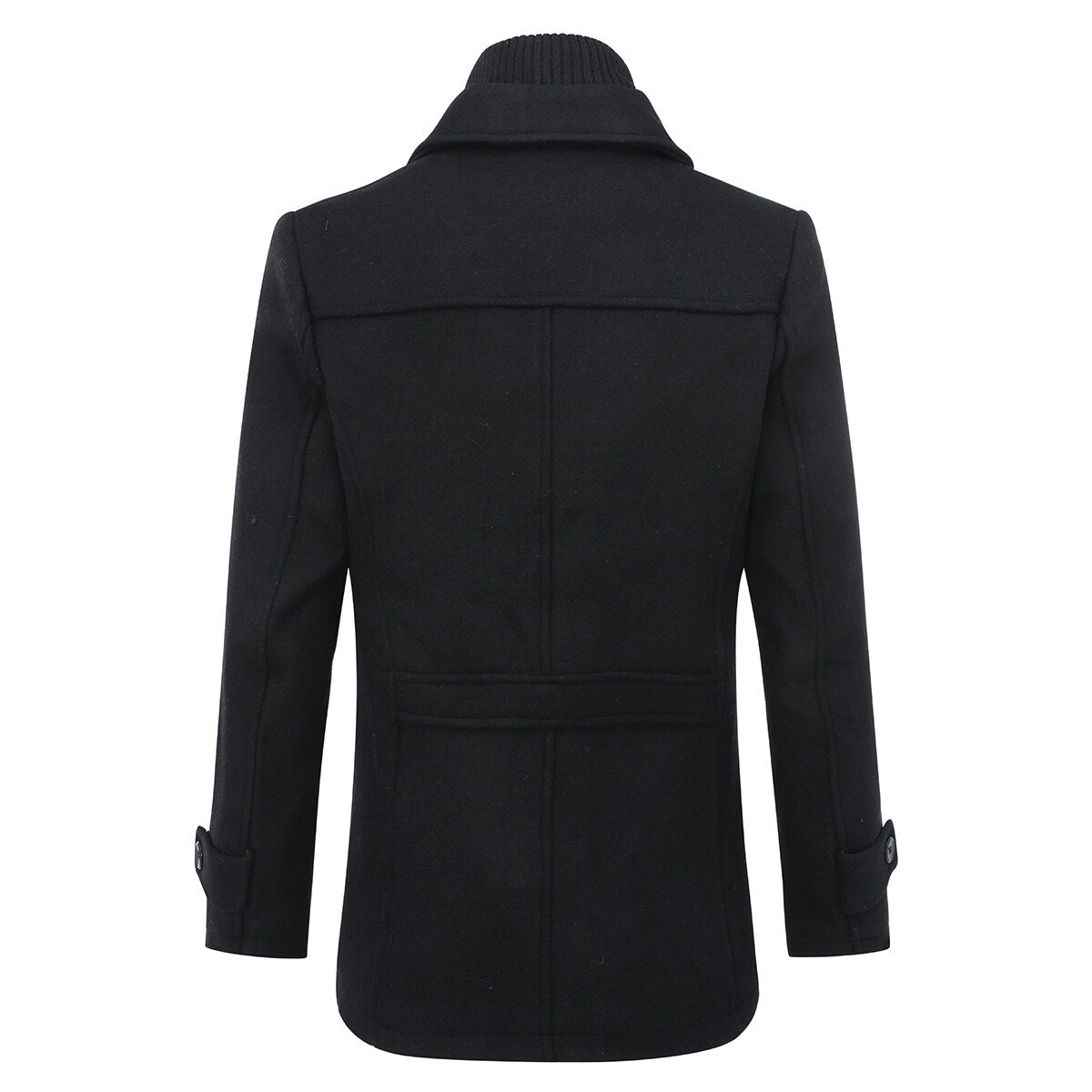 YFFUSHI Mens Thick Wool Coat Casual Double Collar Windbreaker Jacket
