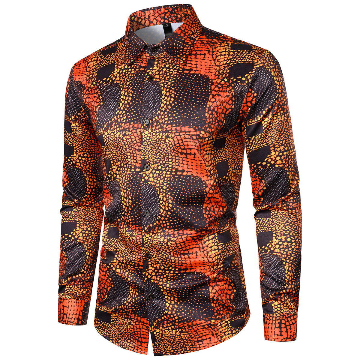 YFFUSHI Mens Casual Shirt Slim Fit Party Holiday Print Tops