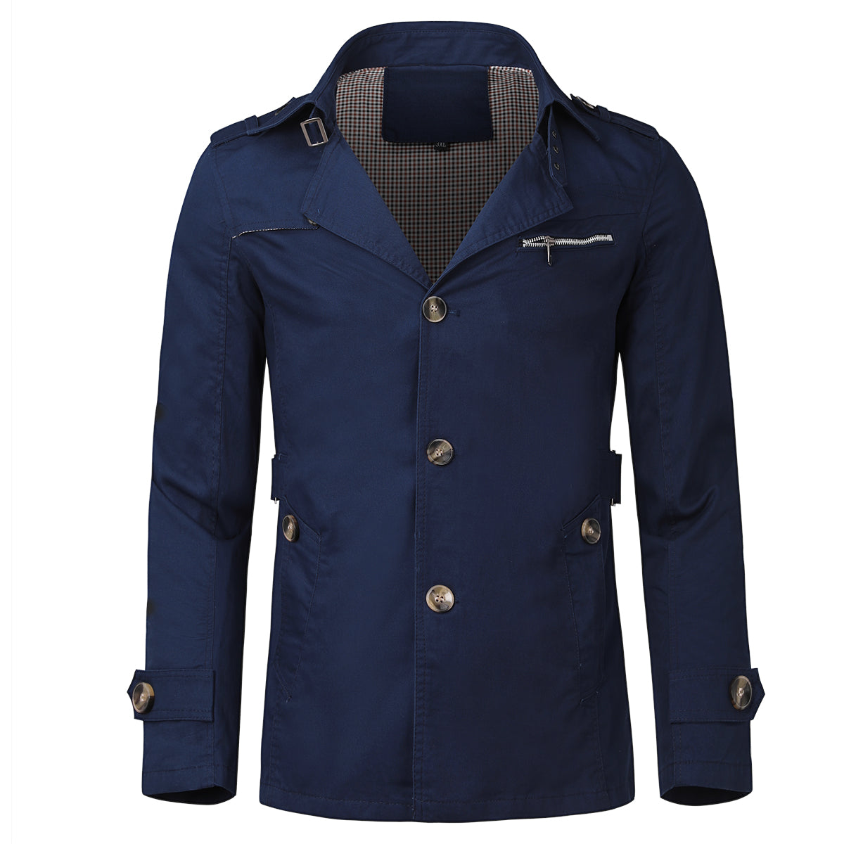 Mens Single Breasted Windproof Overcoat Long Style Jacket