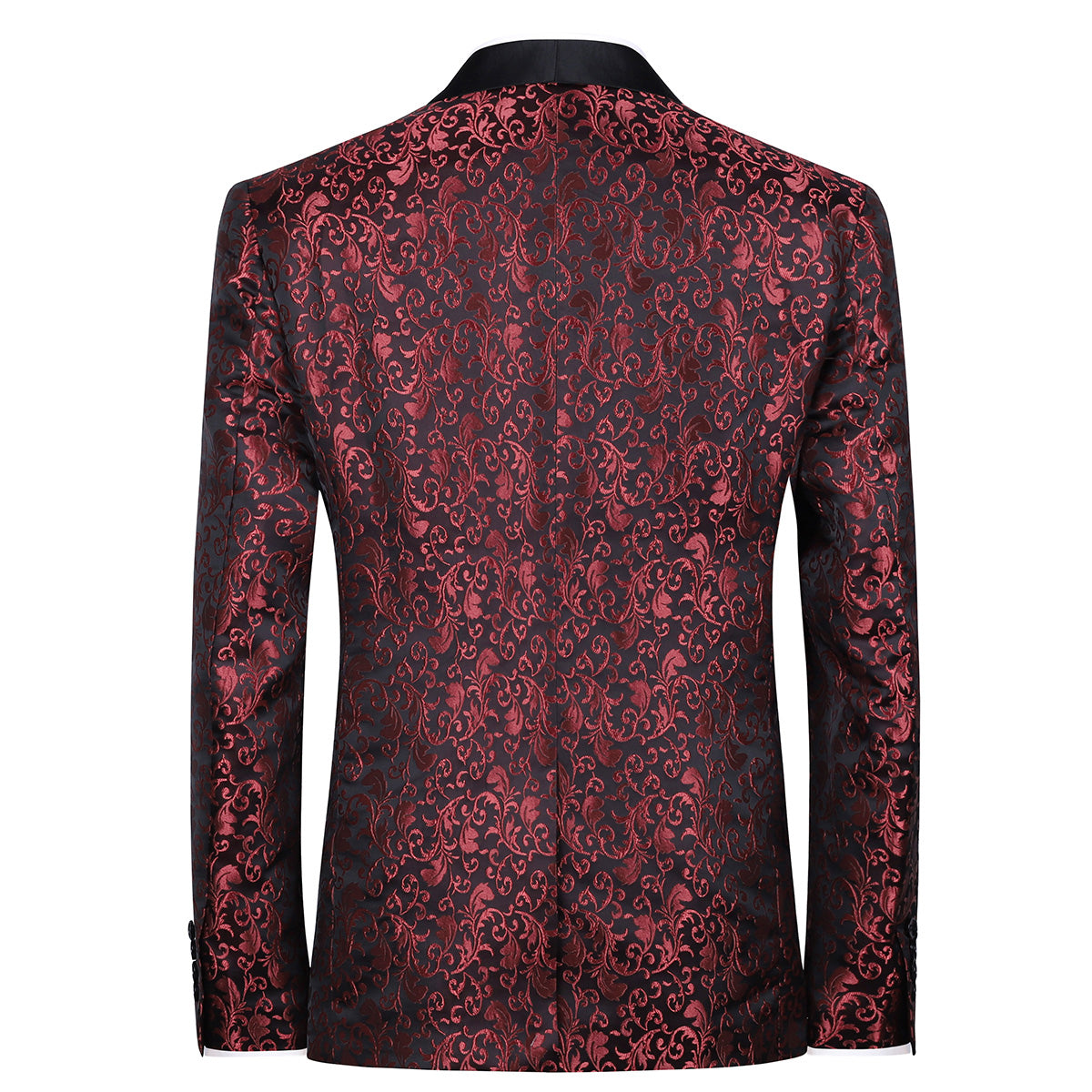 Cloudstyle Mens Floral Jacquard Dress Suit Jacket one Button Print Tux Blazer Sport Coat