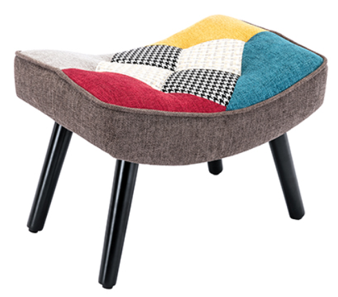 Fußhocker aus Textil in Colorblock