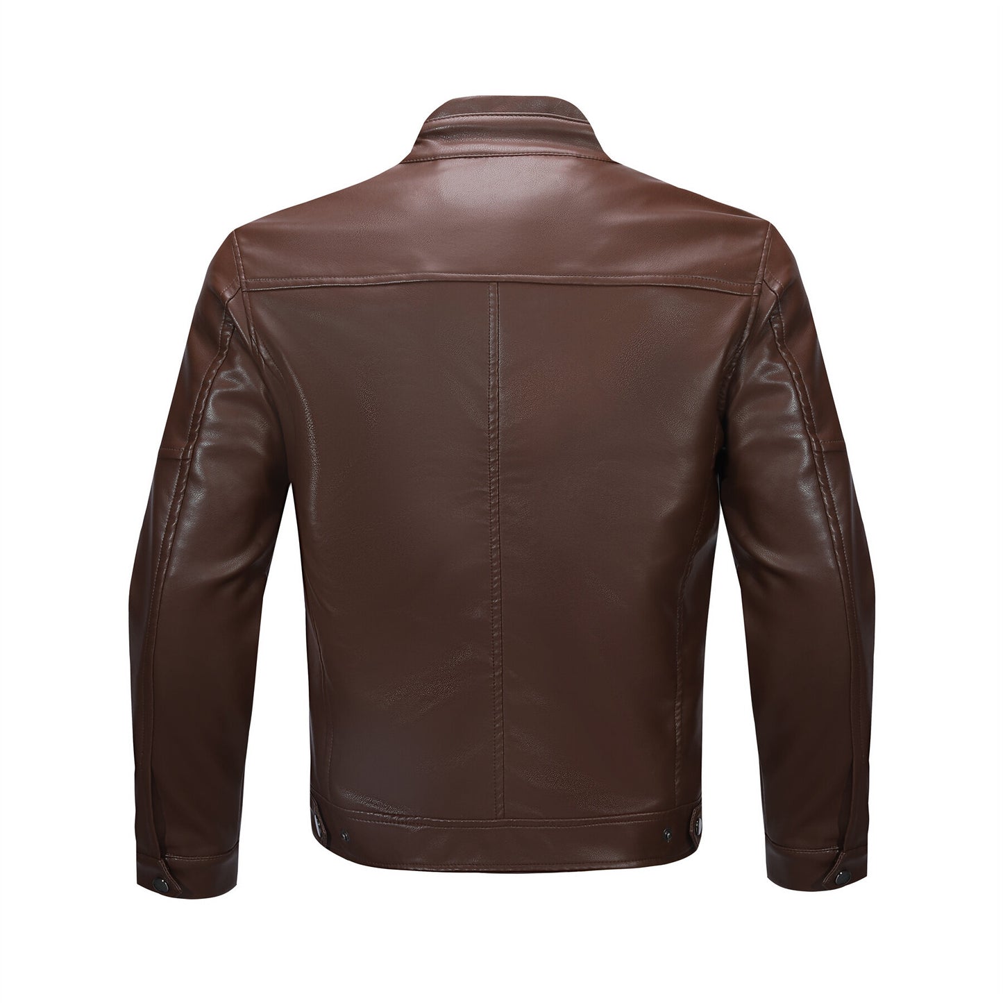 YOUTHUP Mens Simple Daily Workwear Motorcycle Leather Jacket