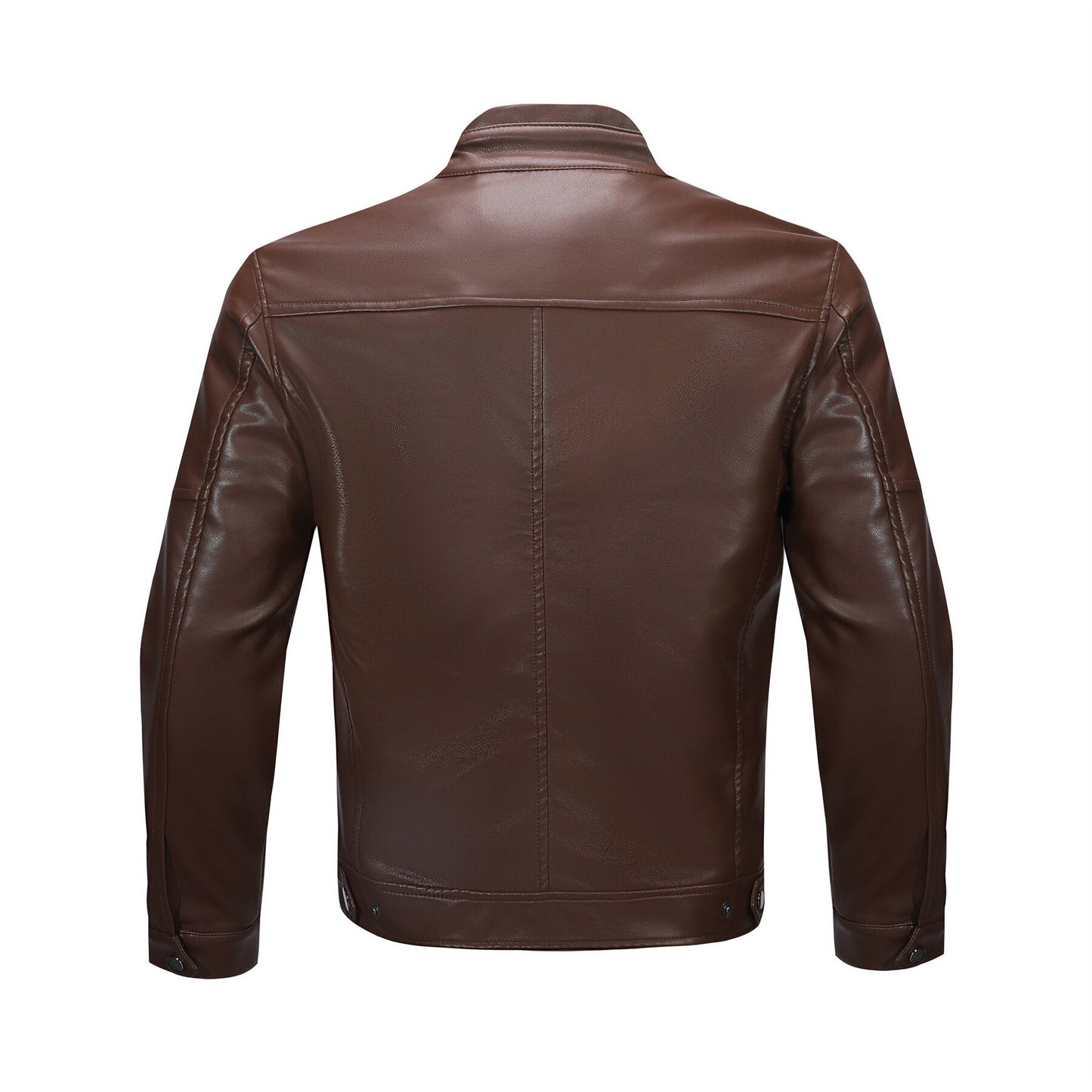 YFFUSHI Mens Simple Daily Workwear Motorcycle Leather Jacket