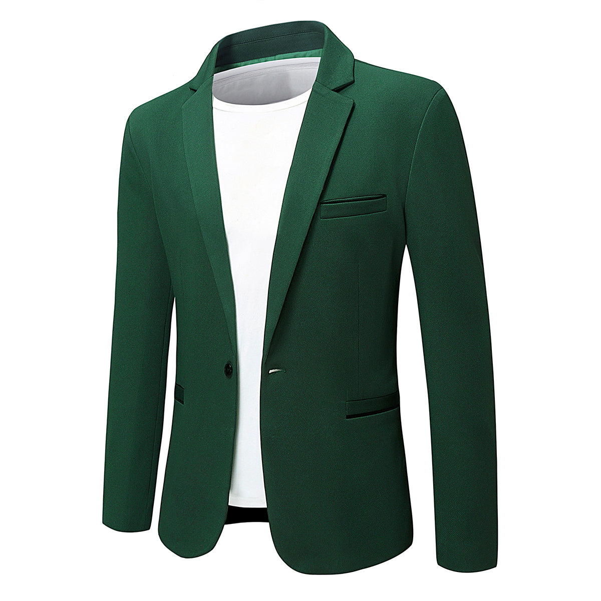 Cloudstyle Men's Suit Jacket One Button Slim Fit  Business Daily Black Blazer