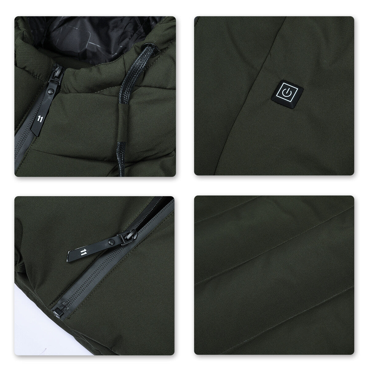 YFFUSHI Mens Heated Down-Padded Coat Puffer Jacket