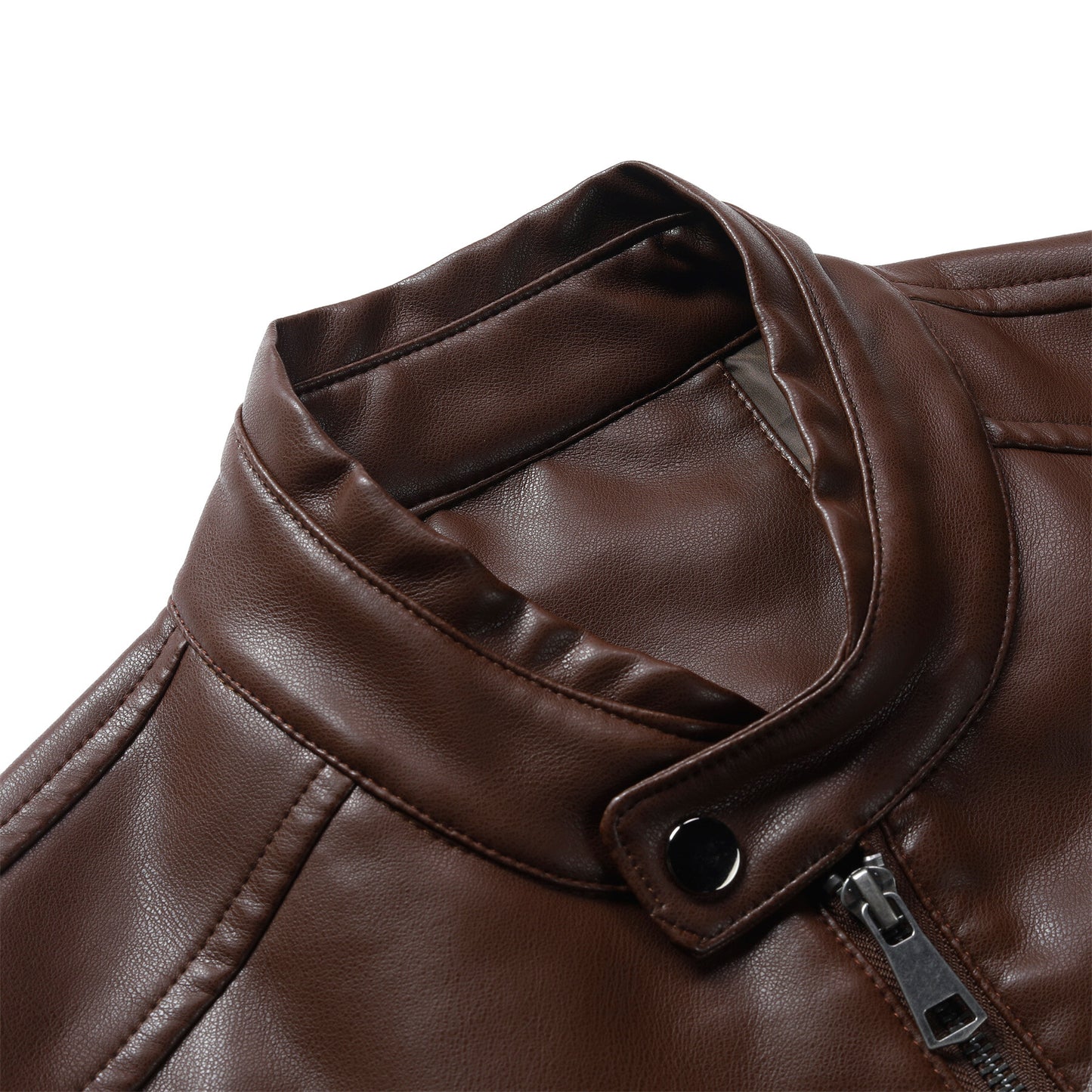 YOUTHUP Mens Simple Daily Workwear Motorcycle Leather Jacket