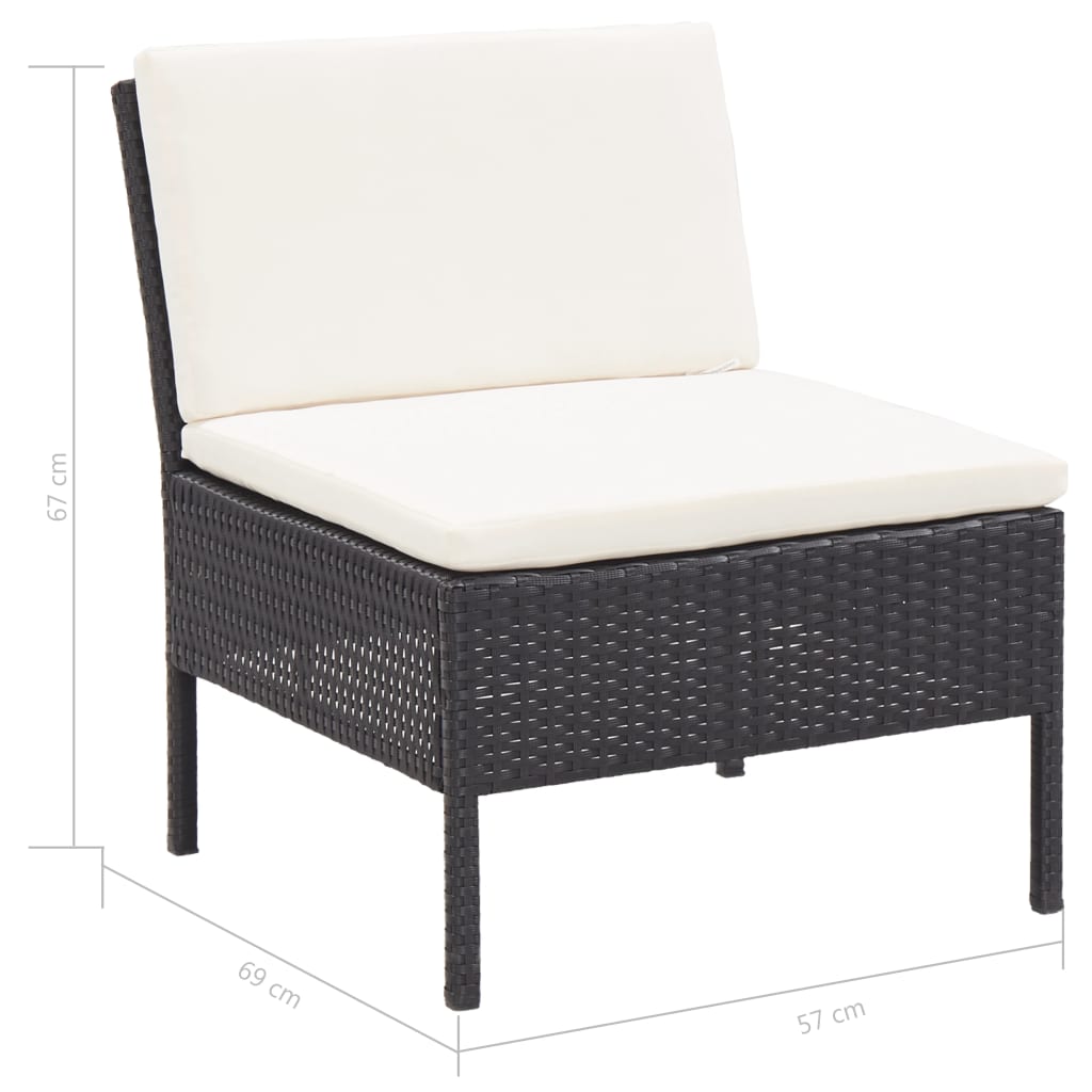 Conjunto de muebles de jardín de ratán sintético tejido a mano, sofá empalmable, mesa de centro, 6 piezas, sofá esquinero para salón de patio