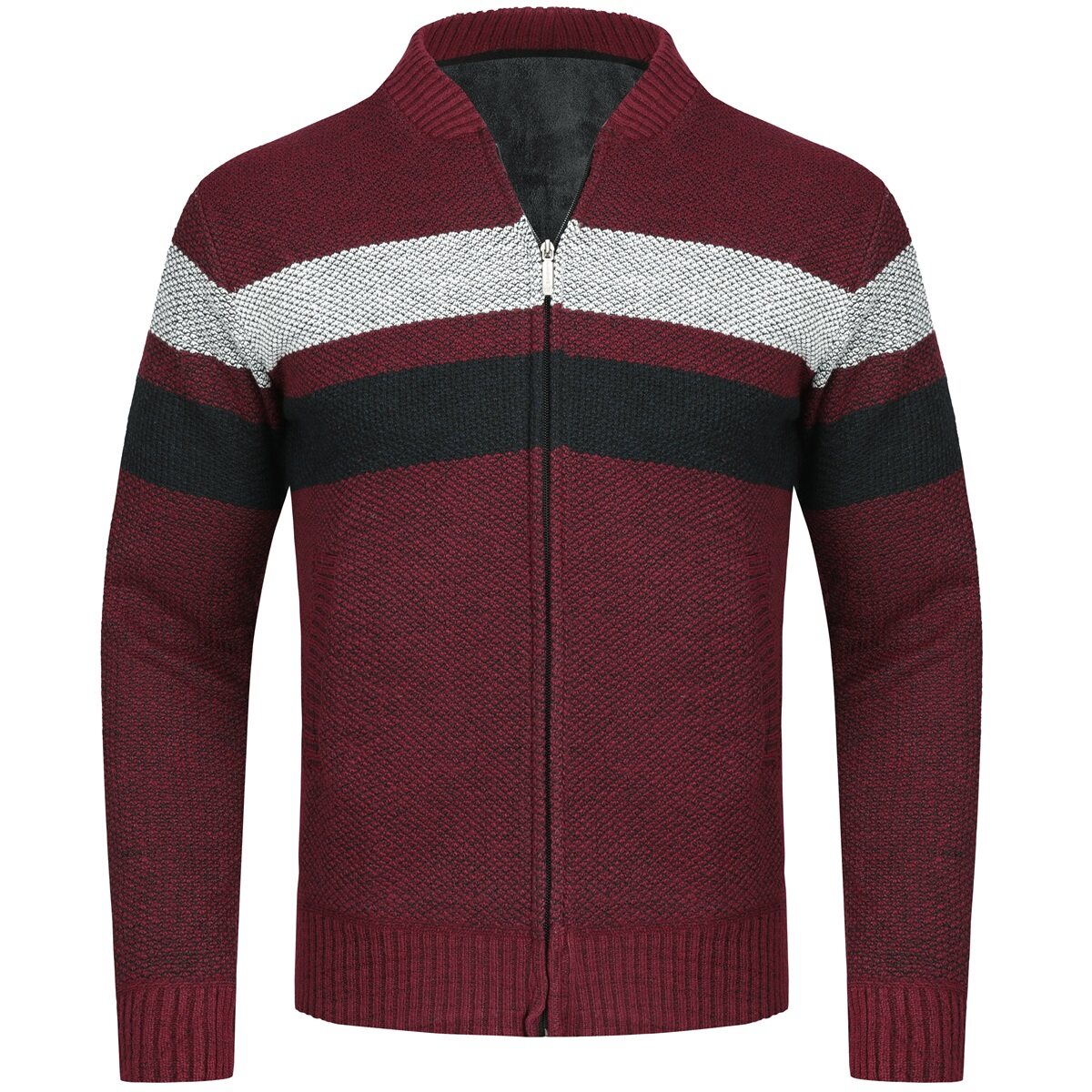 YOUTHUP Mens Casual Slim Full Zip Knitted Cardigan Sweaters
