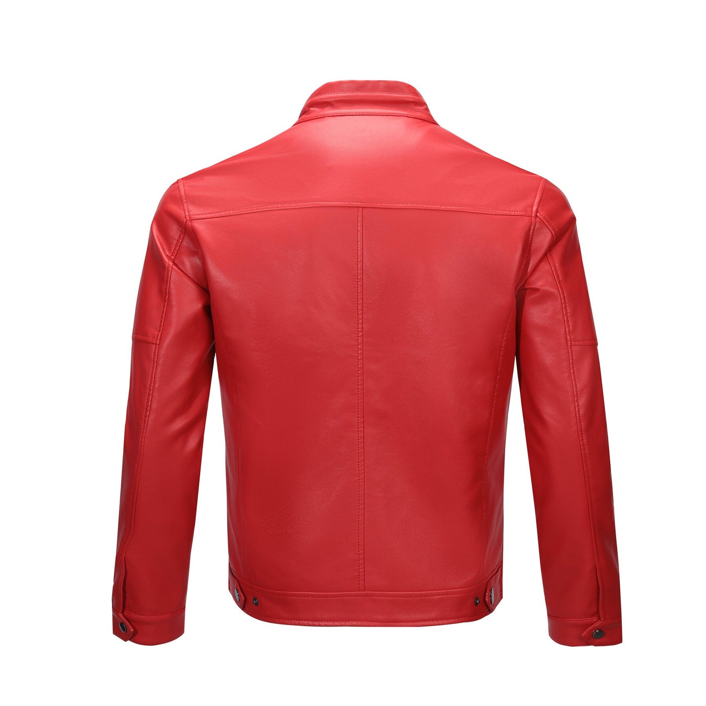 YFFUSHI Mens Simple Daily Workwear Motorcycle Leather Jacket
