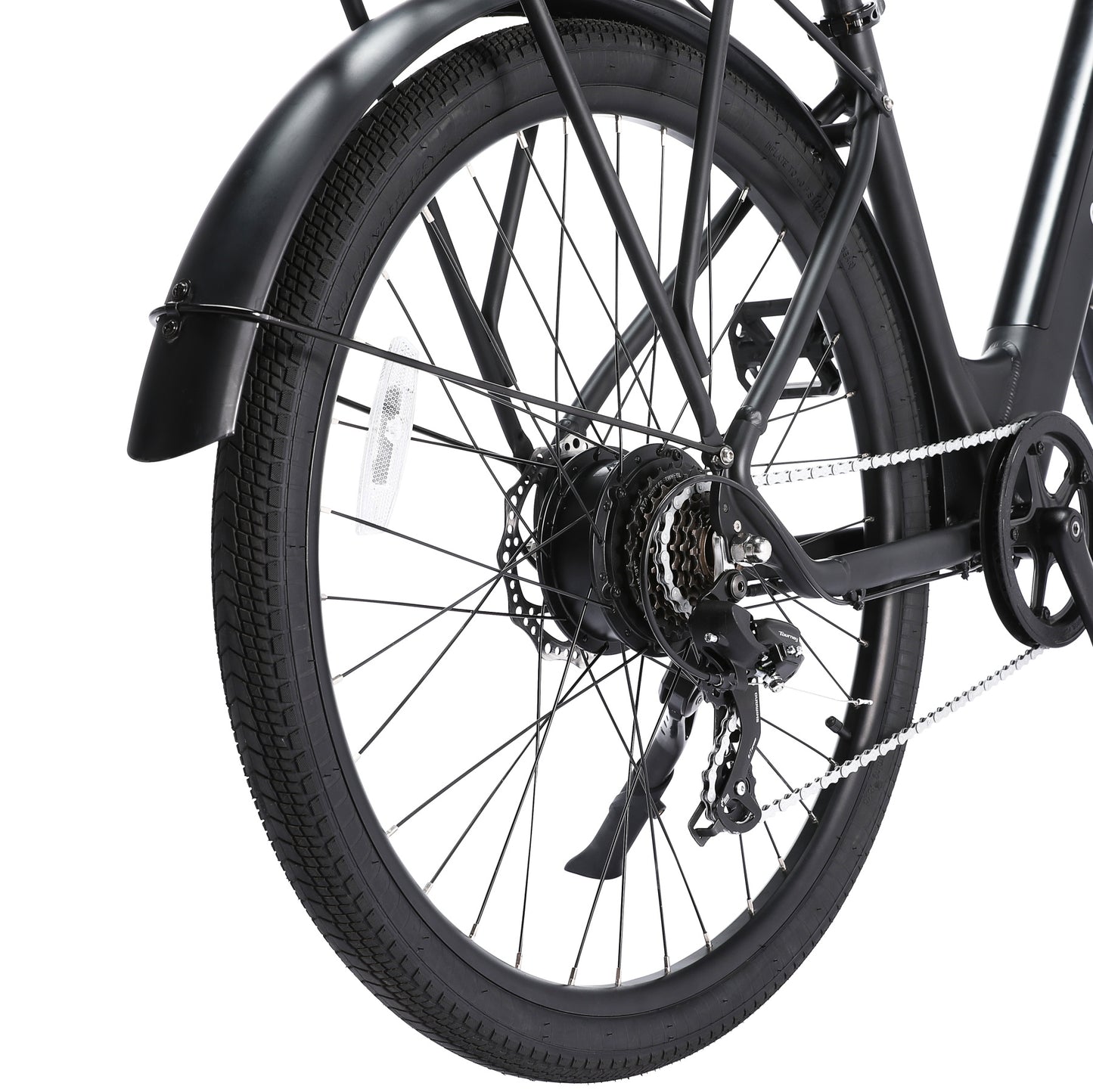 Bicicleta Elétrica Oryxearth 250W-SHIMANO7V (rodas de 27,5 cm - Preto mate)