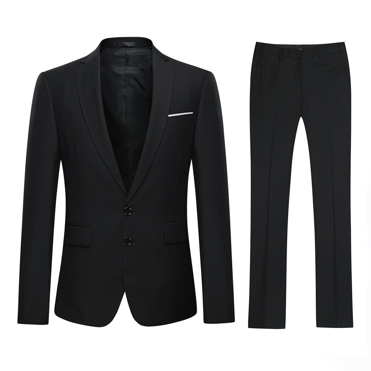 YFFUSHI Mens Classic 2 Piece 2 Button Solid Color Slim Business Suit Set