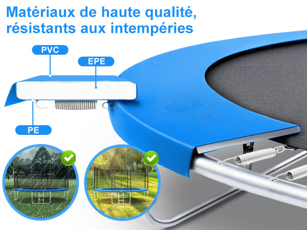 Trampolim Ø 427cm trampolim de jardim com rede de segurança combinação de escada trampolim resistente a UV à prova d'água ao ar livre para crianças