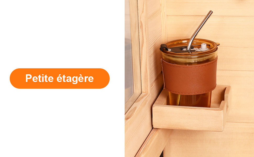 Sauna Infrarouge Portable 1-2 Personnes – Hemlock Canadien avec Bluetooth et Technologie Far Infrared