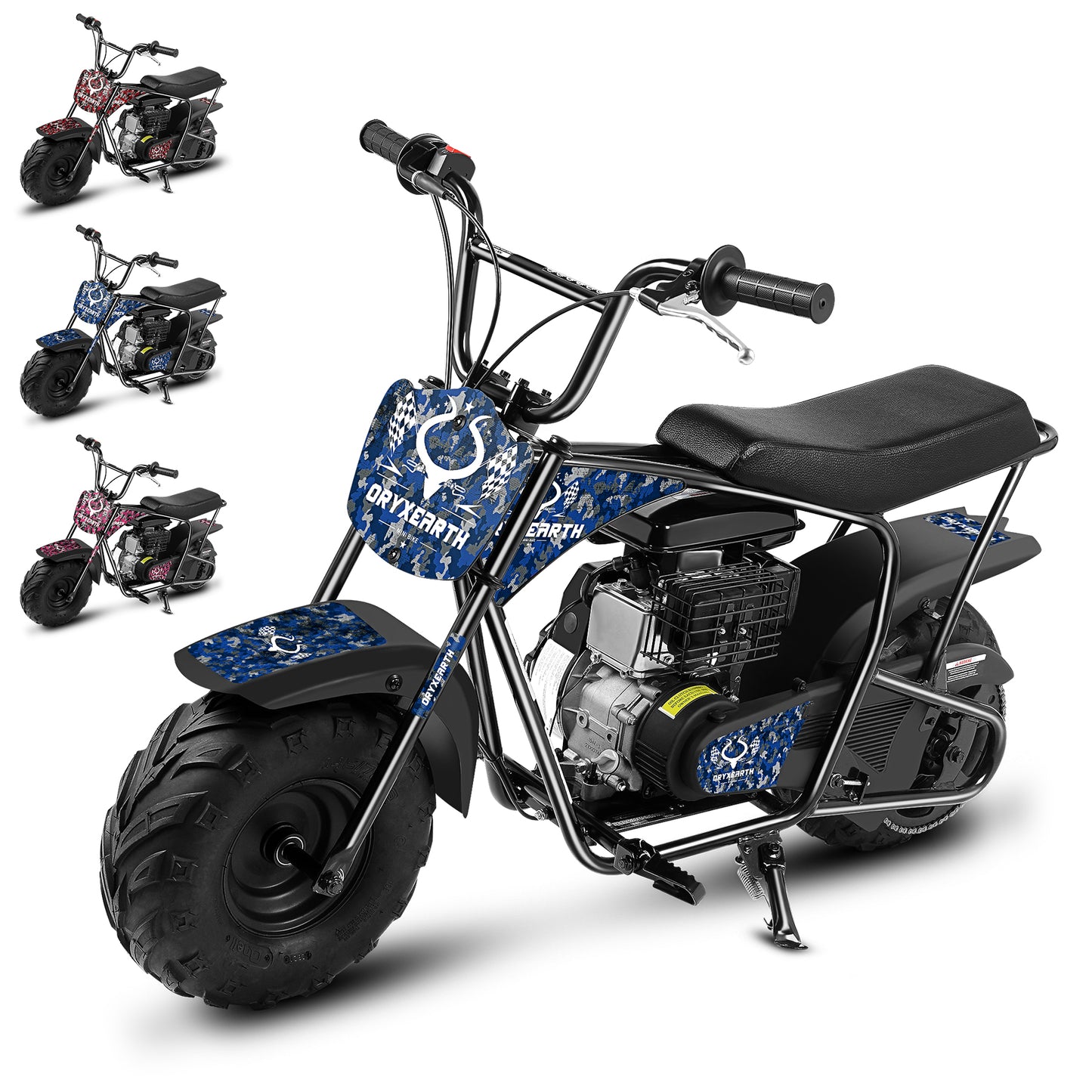 Bicicleta de terra para criança 105CC, 4 tempos, movida a gasolina, mini bicicleta todo-o-terreno para maiores de 13 anos (preta)
