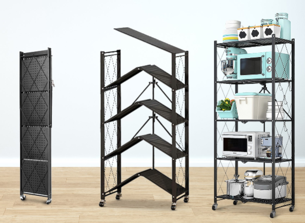 Estante plegable de 3-4 niveles para organizar el hogar, la cocina y la oficina - HomeMiYN