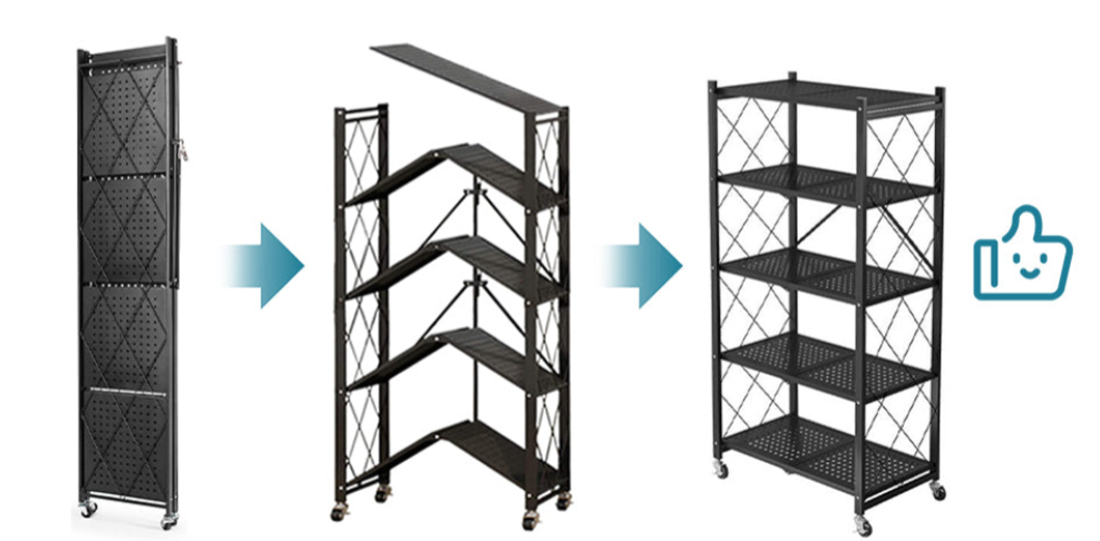 Estante plegable de 3-4 niveles para organizar el hogar, la cocina y la oficina - HomeMiYN