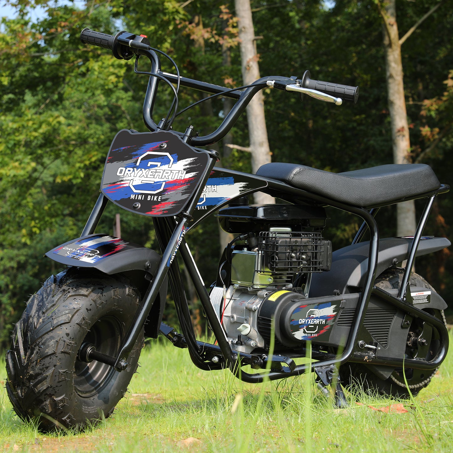 Mini Moto Todo-o-Terreno 105CC para Jovens - 4 Tempos, Transmissão Automática, Arranque por Corda, Acabamento em Azul Escovado - A Partir dos 13 Anos