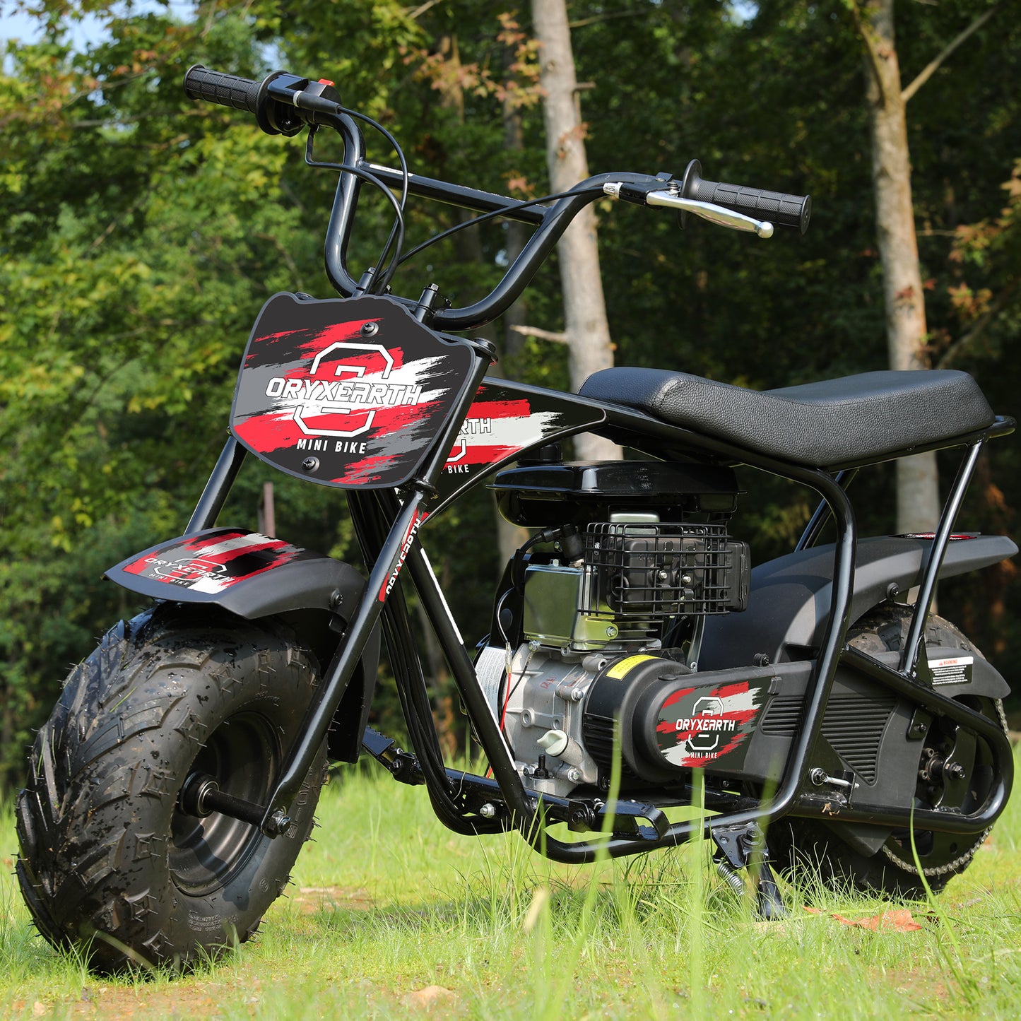 Mini Moto Todo-o-Terreno 105CC para Jovens - 4 Tempos, Transmissão Automática, Arranque por Corda, Acabamento em Vermelho Escovado - A Partir dos 13 Anos