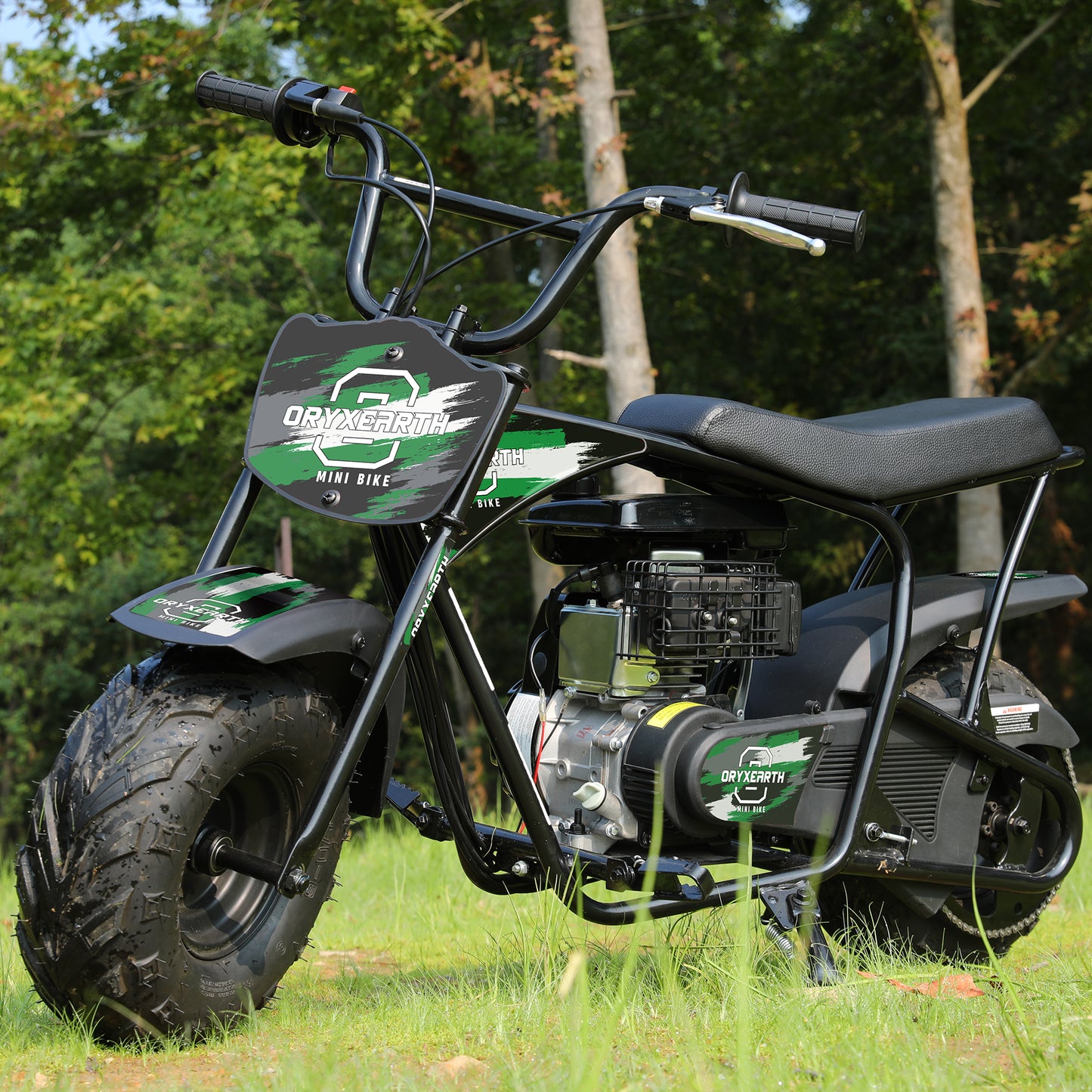 105 ccm Mini-Offroad-Motorrad für Kinder, 4-Takt-Motor mit Automatikgetriebe, Seilzugstarter, gebürstete grüne Lackierung, Geeignet für Kinder ab 13 Jahren