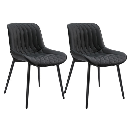 Ensemble de 2 Chaises HOMEMiYN en Simili Cuir Noir Élégant – Confort Premium et Résistance Assurée