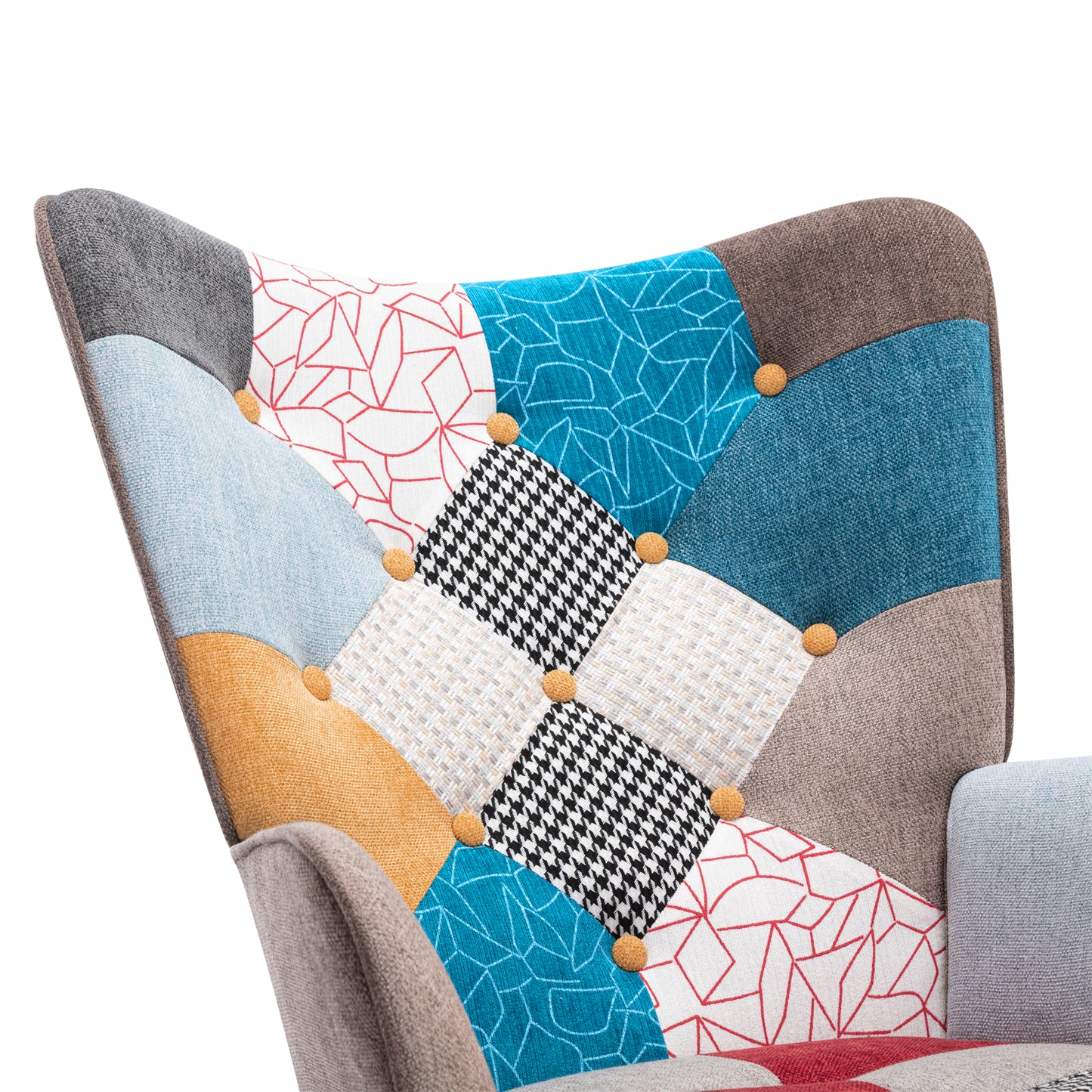 Cadeira de balanço Homemiyn Blue Patchwork 66 X 47 X 90cm