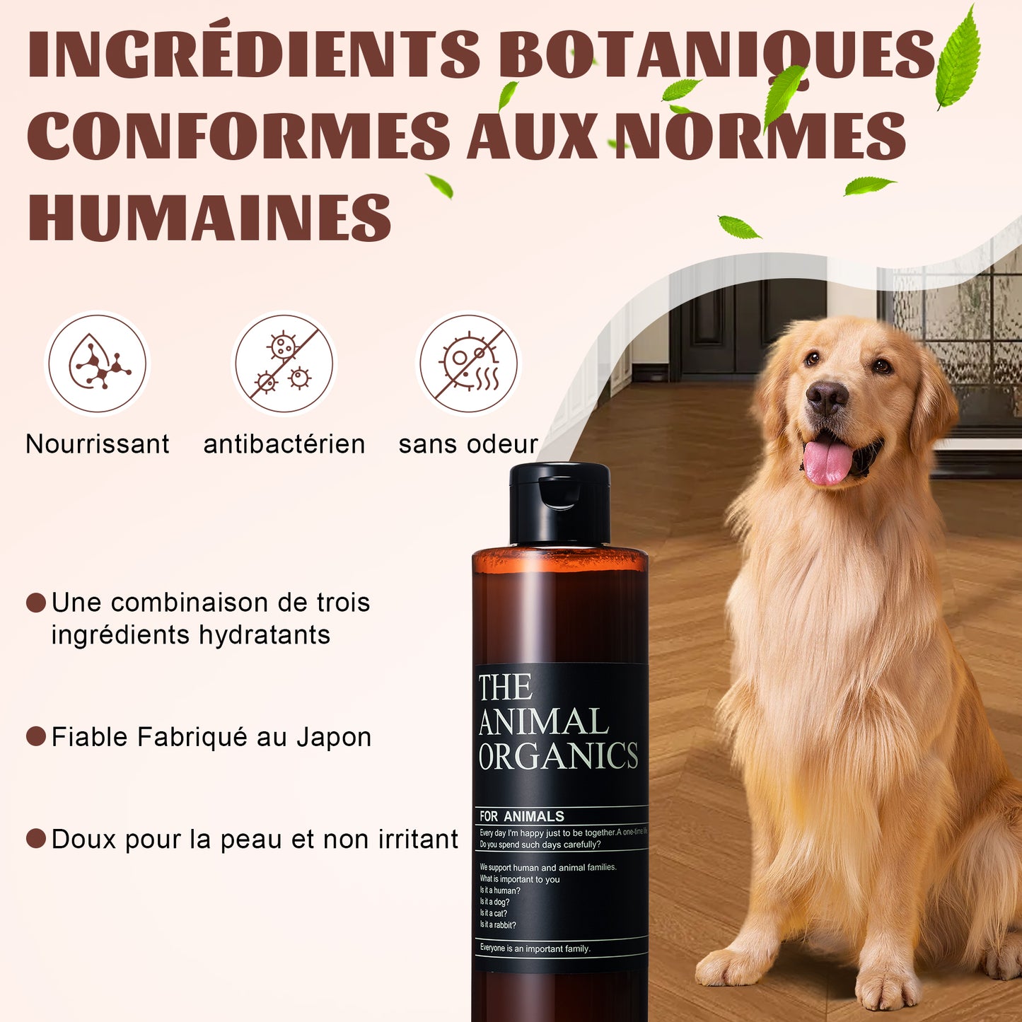 Après-shampoing Naturel pour Chien 250ML,Conditionneur pour chien,Ingrédients actifs naturels,Conditionneur de Pelage