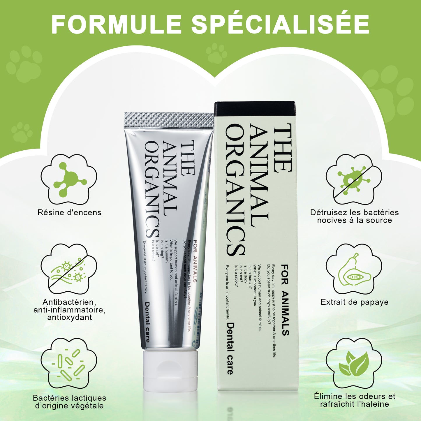 Dentifrice pour cheins 30g, Procure une haleine fraîche, Soins Dentifrice Contre La Mauvaise Haleine, Prevenir le tartre dentaire