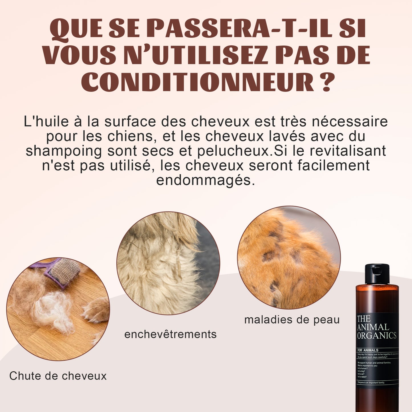 Après-shampoing Naturel pour Chien 250ML,Conditionneur pour chien,Ingrédients actifs naturels,Conditionneur de Pelage .