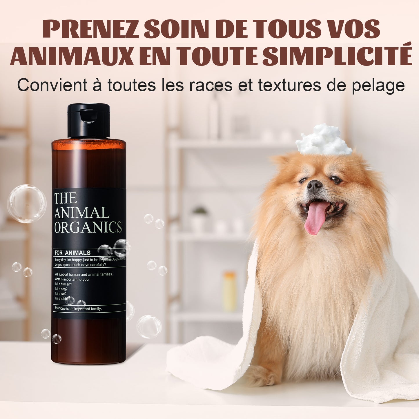 Après-shampoing Naturel pour Chien 250ML,Conditionneur pour chien,Ingrédients actifs naturels,Conditionneur de Pelage