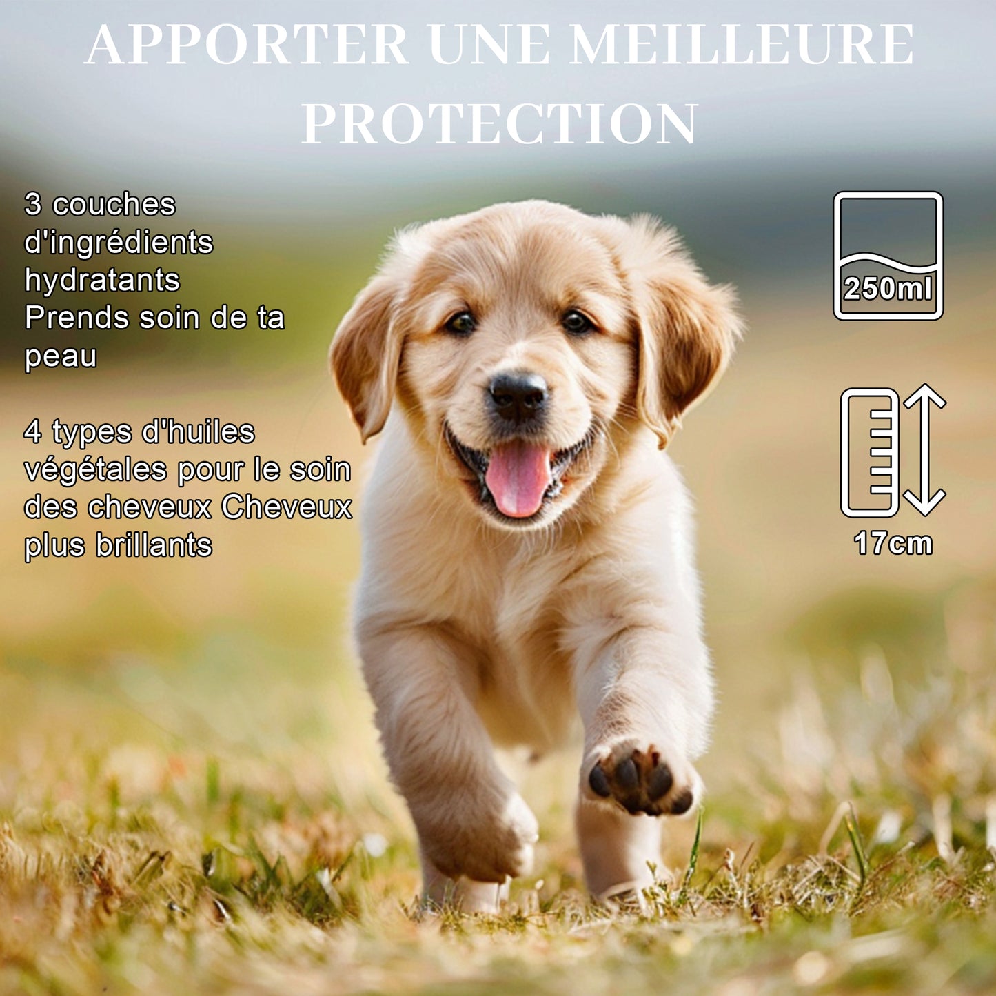 Shampoing chien 250ml,Extrait naturel,Shampoing chien anti odeur Peau sensible,Shampoing Sans additifs,Shampoing Hydratant